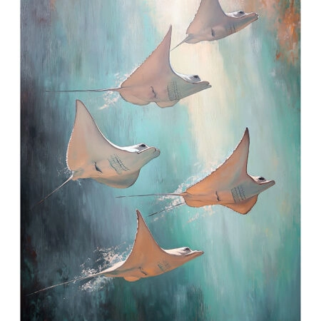Poster VINTAGE PASTEL STINGRAYS 2 - Vintage Posters Sticky 2