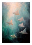 Poster VINTAGE PASTEL STINGRAYS
