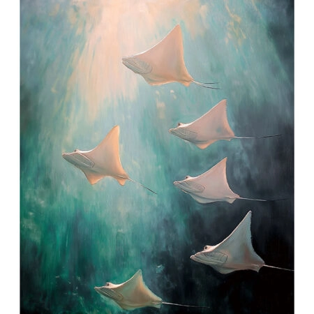 Poster VINTAGE PASTEL STINGRAYS - Vintage Posters Sticky 2