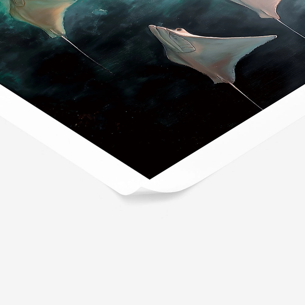 Poster VINTAGE PASTEL STINGRAYS