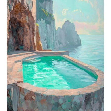 Poster VINTAGE PASTEL SWIMMING POOL - Vintage Posters Sticky 2