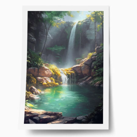 Poster VINTAGE PASTEL WATERFALL 2 - Vintage Posters