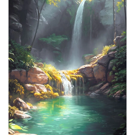 Poster VINTAGE PASTEL WATERFALL 2 - Vintage Posters Sticky 2