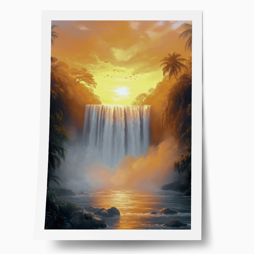 Poster VINTAGE PASTEL WATERFALL