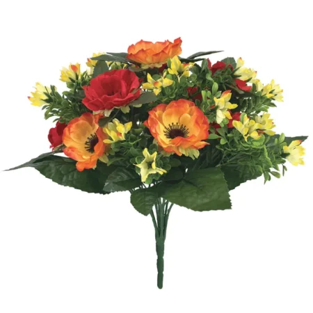 ΜΠΟΥΚΕΤΟ ΠΑΠΑΡΟΥΝΑΣ ΠΟΡΤΟΚΑΛΙ/ΚΟΚΚΙΝΟ ΑΝΘΑΚΙΑ ΕΚΡΟΥ - Υ40cm 4/20ΚΙΒ - Κασπω