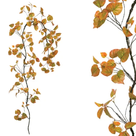 ΓΙΡΛΑΝΤΑ ΚΛΑΡΑ ΜΕ ΠΡΑΣΙΝΟ/ΚΑΦΕ ΦΥΛΛΑ - Υ240cm 120/ΚΙΒ - Κασπω