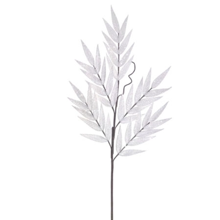 ΚΛΑΔΙ FOAM ΛΕΥΚΟ ΦΥΛΛΑ ΔΑΦΝΗΣ ΜΕ ΓΚΛΙΤΕΡ - Υ130cm 12/120ΚΙΒ