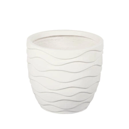 ΚΑΣΠΩ FIBER CLAY ΕΚΡΟΥ ΚΥΜΜΑΤΑ-ΣΤΡΟΓΓΥΛΟ ΜΕΓΑΛΟ Φ45x42cm - 