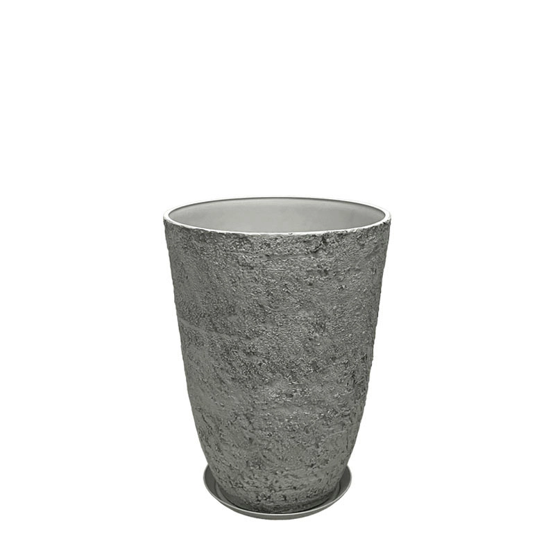 STONE POLYRESIN ΚΑΣΠΩ ΜΕ ΠΙΑΤΟ ΓΚΡΙ ΦΘΑΡΜΕΝΟΣ ΒΡΑΧΟΣ ΜΙΚΡΟ - Φ35.5x49.5cm