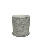 STONE POLYRESIN ΚΑΣΠΩ ΜΕ ΠΙΑΤΟ ΓΚΡΙ ΦΘΑΡΜΕΝΟΣ ΒΡΑΧΟΣ ΜΕΣΑΙΟ - Φ35x36cm