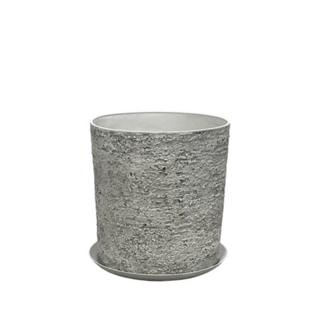 STONE POLYRESIN ΚΑΣΠΩ ΜΕ ΠΙΑΤΟ ΓΚΡΙ ΦΘΑΡΜΕΝΟΣ ΒΡΑΧΟΣ ΜΕΣΑΙΟ - Φ35x36cm - 