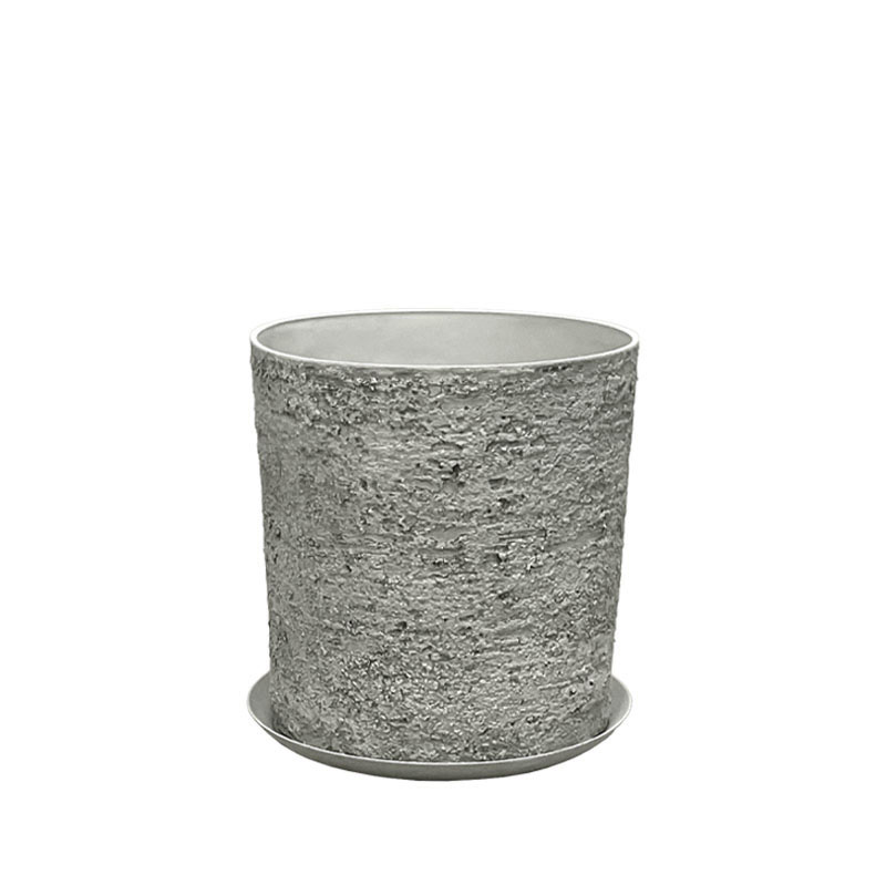 STONE POLYRESIN ΚΑΣΠΩ ΜΕ ΠΙΑΤΟ ΓΚΡΙ ΦΘΑΡΜΕΝΟΣ ΒΡΑΧΟΣ ΜΕΣΑΙΟ - Φ35x36cm