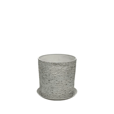 STONE POLYRESIN ΚΑΣΠΩ ΜΕ ΠΙΑΤΟ ΓΚΡΙ ΦΘΑΡΜΕΝΟΣ ΒΡΑΧΟΣ ΜΙΚΡΟ - Φ28x28cm - 