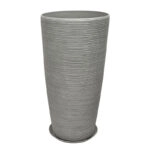 STONE POLYRESIN ΚΑΣΠΩ ΜΕ ΠΙΑΤΟ ΓΚΡΙ ΜΕΓΑΛΟ - Φ40x75.5cm
