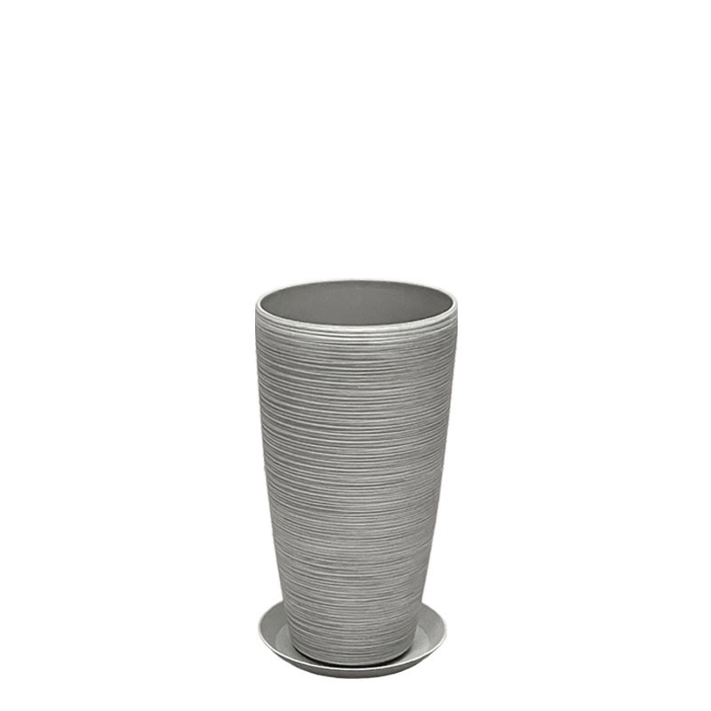 STONE POLYRESIN ΚΑΣΠΩ ΜΕ ΠΙΑΤΟ ΓΚΡΙ  ΜΙΚΡΟ - Φ23x42cm