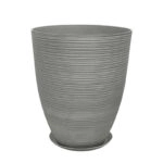 STONE POLYRESIN ΚΑΣΠΩ ΜΕ ΠΙΑΤΟ ΓΚΡΙ ΜΕΓΑΛΟ - Φ43x52.5cm