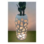 FIBERCLAY ΚΑΣΠΩ ΛΕΥΚΟ ΑΜΜΟΥ ΜΕ ΦΩΣ LED ΤΡΥΠΗΤΟ ΣΤΕΝΗ ΒΑΣΗ - Φ46x90cm 1/ΚΙΒ
