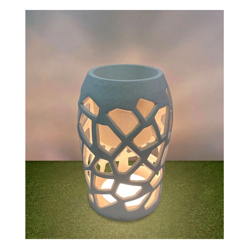 FIBERCLAY ΚΑΣΠΩ ΛΕΥΚΟ ΑΜΜΟΥ ΜΕ ΦΩΣ LED ΤΡΥΠΗΤΟ ΣΤΕΝΗ ΒΑΣΗ - Φ46x70cm 1/ΚΙΒ