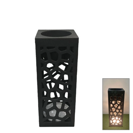 FIBERCLAY ΚΑΣΠΩ ΜΑΥΡΟ ΜΕ ΦΩΣ LED ΤΡΥΠΗΤΟ ΤΕΤΡΑΓΩΝΟ/ΟΡΘΟΓΩΝΙΟ - 30x30x80cm 1/ΚΙΒ - 