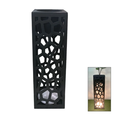 FIBERCLAY ΚΑΣΠΩ ΜΑΥΡΟ ΜΕ ΦΩΣ LED ΤΡΥΠΗΤΟ ΤΕΤΡΑΓΩΝΟ/ΟΡΘΟΓΩΝΙΟ - 36x36x120cm 1/ΚΙΒ - 