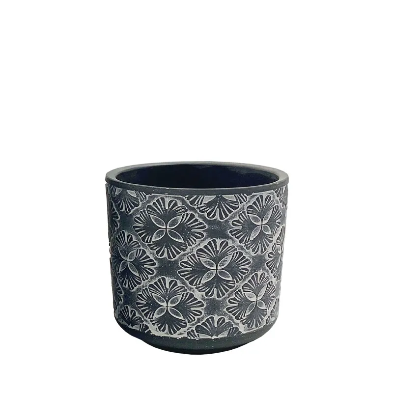 ΚΑΣΠΩ ΓΚΡΙ/ΛΕΥΚΟ ΣΤΡΟΓΓΥΛΟ MOTIBO ΑΝΘΗ ΜΙΚΡΟ - Φ13x12cm 1/18ΚΙΒ