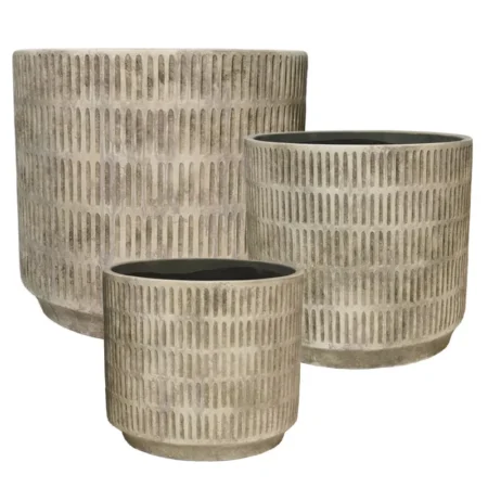 ΚΑΣΠΩ ΣΕΤ/3 ΣΤΡΟΓΓΥΛΟ ΜΠΕΖ ΣΧΑΡΩΤΟ ΜΟΤΙΒΟ - L:Φ30.5x30.5, M:Φ26x25.5, S:Φ20x20cm 1/ΚΙΒ - Κασπω