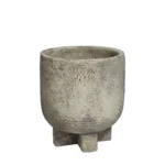 ΚΑΣΠΩ ΣΤΡΟΓΓΥΛΟ ΓΚΡΙ ΣΚΟΥΡΙΑΣ ΜΕ ΠΟΔΙΑ - Φ14x16cm 12/ΚΙΒ