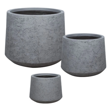 ΚΑΣΠΩ FIBERCLAY ΣΕΤ3 ΓΚΡΙ ΤΣΙΜΕΝΤΟΥ ΚΩΝΙΚΟ ΚΟΝΤΟ - S:Φ30x24, M:Φ41x33, L:Φ55x44cm 20/ΠΑΛ - 
