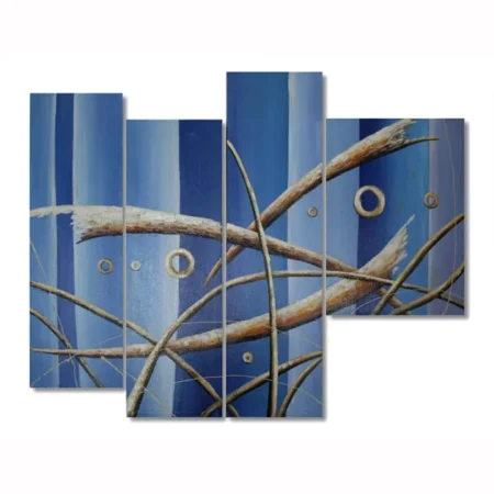 ΠΙΝΑΚΑΣ ΖΩΓΡΑΦΙΚΗΣ ΣΕΤ/4 ΜΠΛΕ ΜΕ ΚΥΚΛΟΥΣ - 90x70cm - Κασπω