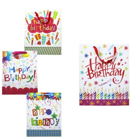 ΧΑΡΤΙΝΗ ΣΑΚΟΥΛΑ HAPPY BIRTHDAY (4 ΣΧΕΔΙΑ) 23x18x10cm 12/ΣΑΚ - Κασπω