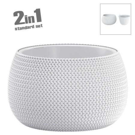 ΚΑΣΠΩ-ΓΛΑΣΤΡΑ (2 ΣΕ 1) ΛΕΥΚΟ ΣΤΡΟΓΓΥΛΟ SPLOFY BOWL Φ47.8x30cm 1/2ΚΙΒ - Κασπω