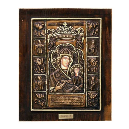 ΞΥΛΙΝΗ ΑΝΑΓΛΥΦΗ ΕΙΚΟΝΑ ΠΑΝΑΓΙΑ ΣΟΥΜΕΛΑ - 22x26.5cm - Κασπω