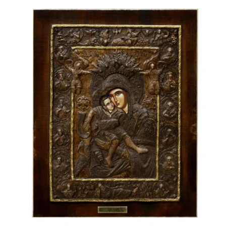 ΞΥΛΙΝΗ ΑΝΑΓΛΥΦΗ ΕΙΚΟΝΑ ΑΞΙΟΝ ΕΣΤΙ - 27.5x35cm - Κασπω