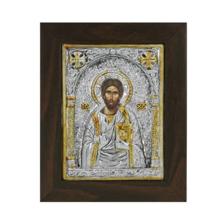 ΕΙΚΟΝΑ ΑΛΟΥΜΙΝΙΟΥ ΙΗΣΟΥΣ ΧΡΙΣΤΟΣ - ME ΧΡΥΣΟ - 21x26cm - Κασπω