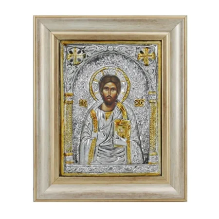 ΕΙΚΟΝΑ ΑΛΟΥΜΙΝΙΟΥ ΙΗΣΟΥΣ ΧΡΙΣΤΟΣ - ΜΕ ΧΡΥΣΟ - 21.5x26.5cm - Κασπω