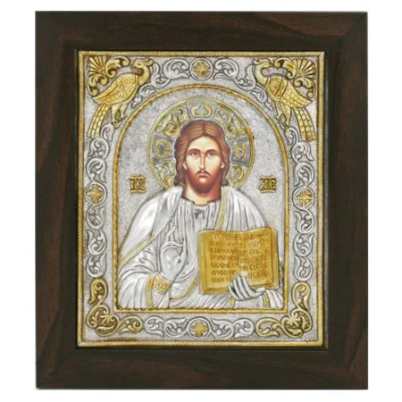 ΕΙΚΟΝΑ ΑΛΟΥΜΙΝΙΟΥ ΙΗΣΟΥΣ ΧΡΙΣΤΟΣ - ΜΕ ΧΡΥΣΟ - 25x29cm - Κασπω
