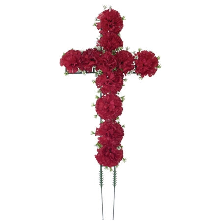 ΣΤΑΥΡΟΣ ΑΝΘΕΩΝ ΜΕ KOKKINA ΓΑΡΥΦΑΛΛΑ - Y55cm 40/120ΚIΒ - Κασπω