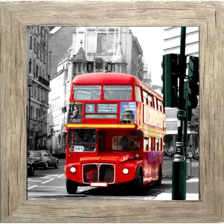 ΠΙΝΑΚΑΣ ΣΕ ΚΑΔΡΟ - ΚΟΚΚΙΝΟ ΛΕΩΦΟΡΕΙΟ 35x35x3cm - Κασπω