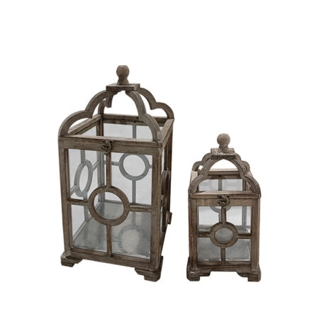 ΞΥΛΙΝΑ ΦΑΝΑΡΙA ΚΕΡΙΩΝ ΚΑΦΕ ΠΑΛΑΙΩΜΕΝΟ - L:25x48, S:17x34cm 4/ΚΙΒ - Κασπω