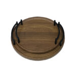 ΔΙΣΚΟI MDF SET/2 ΣΤΡΟΓΓΥΛΟΣ ΚΑΦΕ/ΜΑΥΡΟ ΜΕ ΜΕΤΑΛΛΙΚΑ ΧΕΡΟΥΛΙΑ - L:Φ35, S:Φ30cm 12/KIB