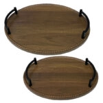 ΔΙΣΚΟI MDF SET/2 ΟΒΑΛ ΚΑΦΕ/ΜΑΥΡΟ ΜΕ ΜΕΤΑΛΛΙΚΑ ΧΕΡΟΥΛΙΑ - L:39.5x29.5, S:34x24cm 48/KIB