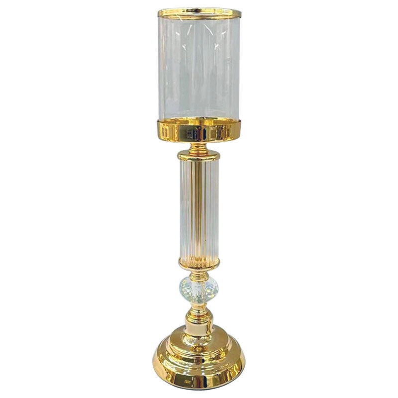 ΚΗΡΟΠΗΓΙO ΜΕΤΑΛΛΙΚO ΧΡΥΣΟ ΚΡΥΣΤΑΛΛΑ & ΓΥΑΛΙ ΜΕΓΑΛΟ - Φ12.5x46cm 12/ΚΙΒ