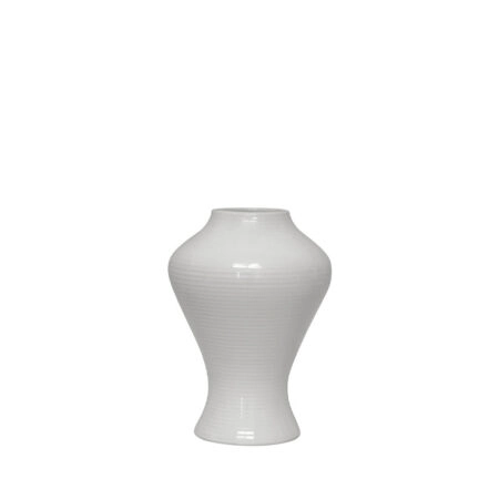 ΒΑΖΟ ΛΕΥΚΟ ΚΕΡΑΜΙΚΟ ΚΑΜΠΥΛΩΤΟ - 15.2x21.2cm 1/9ΚΙΒ - Κασπω