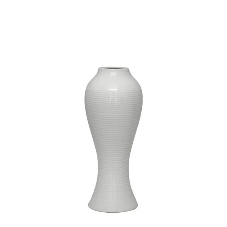 ΒΑΖΟ ΛΕΥΚΟ ΚΕΡΑΜΙΚΟ ΚΑΜΠΥΛΩΤΟ - 14.5x35cm 1/12ΚΙΒ - Κασπω