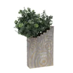 ΜΕΤΑΛΛΙΚΟ ΒΑΖΟ ΧΡΥΣΟ/ΓΚΡΙ ΚΥΚΛΟΙ - 22.2x34.3x8.3cm 4/KIB