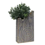 ΜΕΤΑΛΛΙΚΟ ΒΑΖΟ ΧΡΥΣΟ/ΓΚΡΙ ΚΥΚΛΟΙ - 24.1x43.8x10.2cm 4/KIB