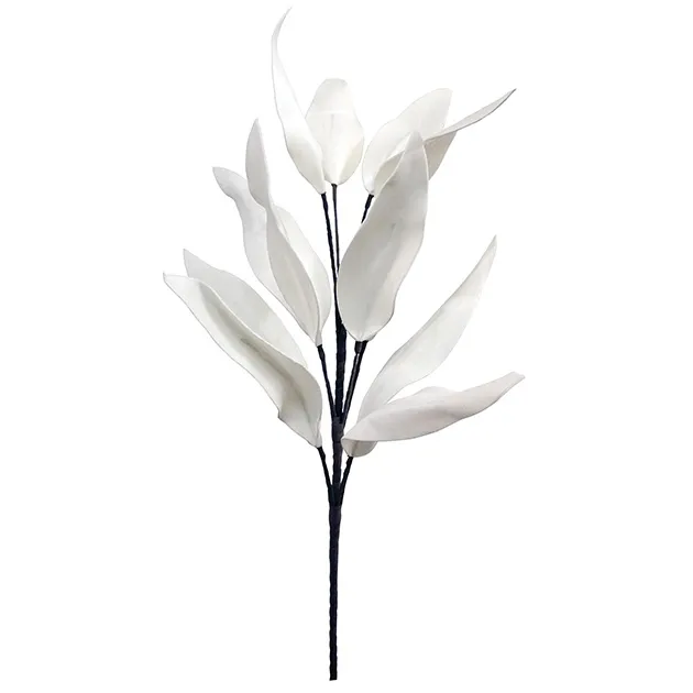 ΚΛΑΔΙ FOAM ME ΦΥΛΛA ΛΕΥΚΟ ΜΕΤΑΛΛΙΚO - Y85cm 12/60ΚΙΒ