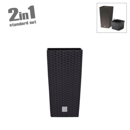 ΚΑΣΠΩ-ΓΛΑΣΤΡΑ (2 ΣΕ 1) ΑΝΘΡΑΚΙ RATO SQUARE ΤΕΤΡΑΓΩΝΗ 26.5x26.5x50cm 1/5KIB - Κασπω