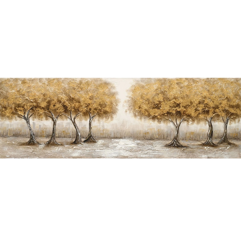 ΠΙΝΑΚΑΣ ΚΑΜΒΑΣ ΜΕ 7 ΧΡΥΣΑ ΔΕΝΤΡΑ - 50x150cm 6/KIB