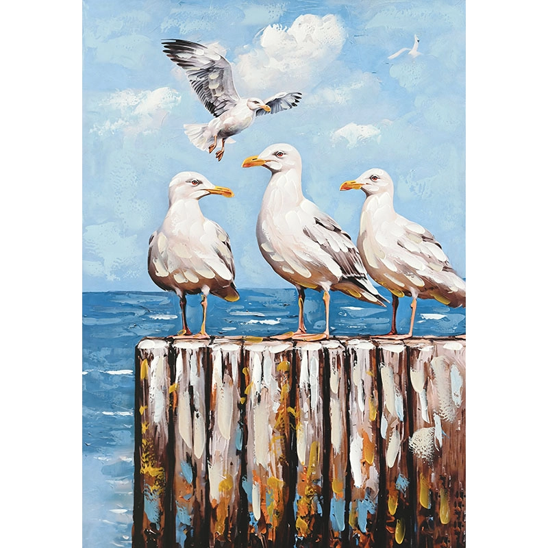 ΠΙΝΑΚΑΣ ΚΑΜΒΑΣ ΜΕ ΠΟΥΛΙΑ ΚΑΙ ΘΑΛΑΣΣΑ - 70x100cm 8/KIB